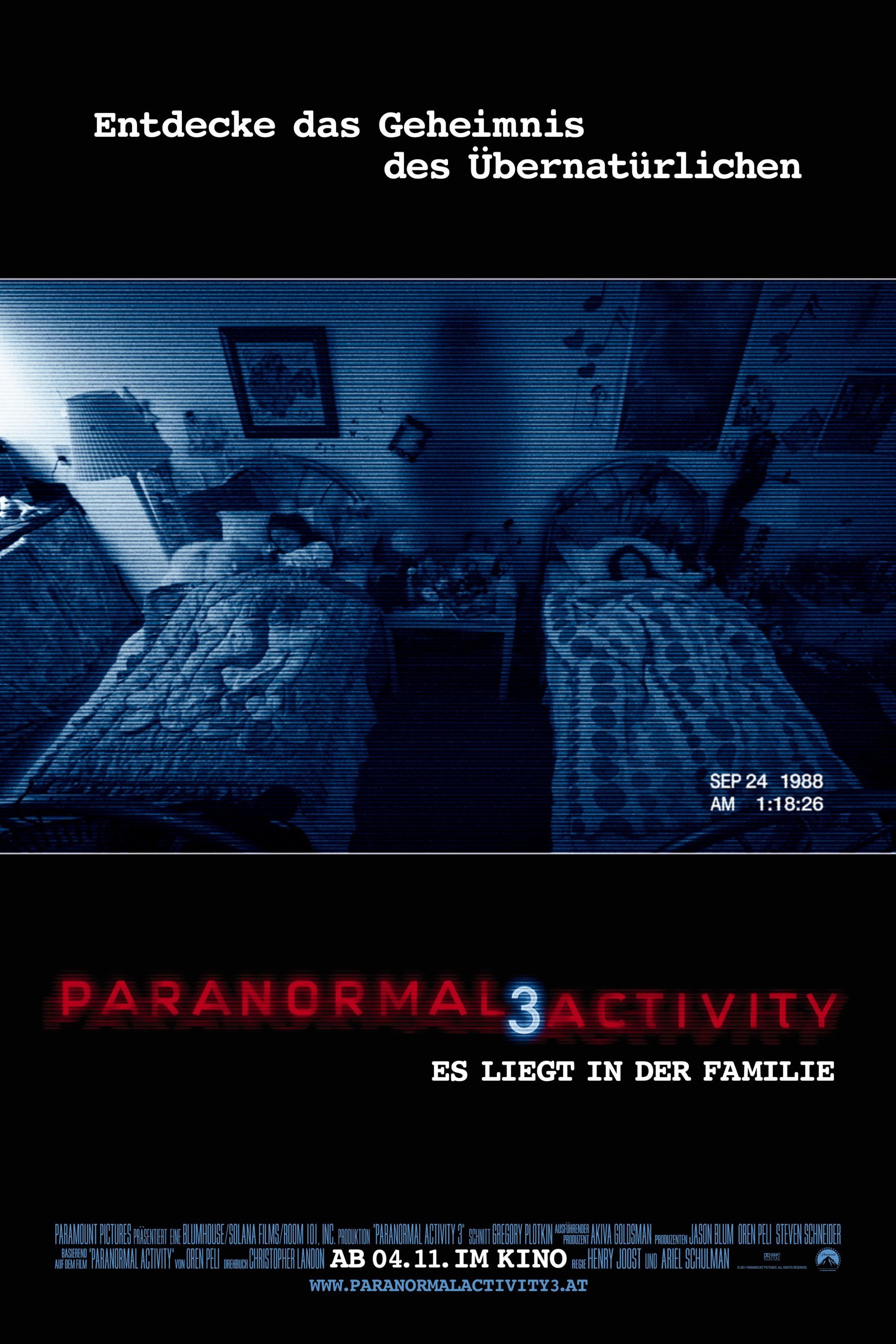 Plakat von "Paranormal Activity 3"